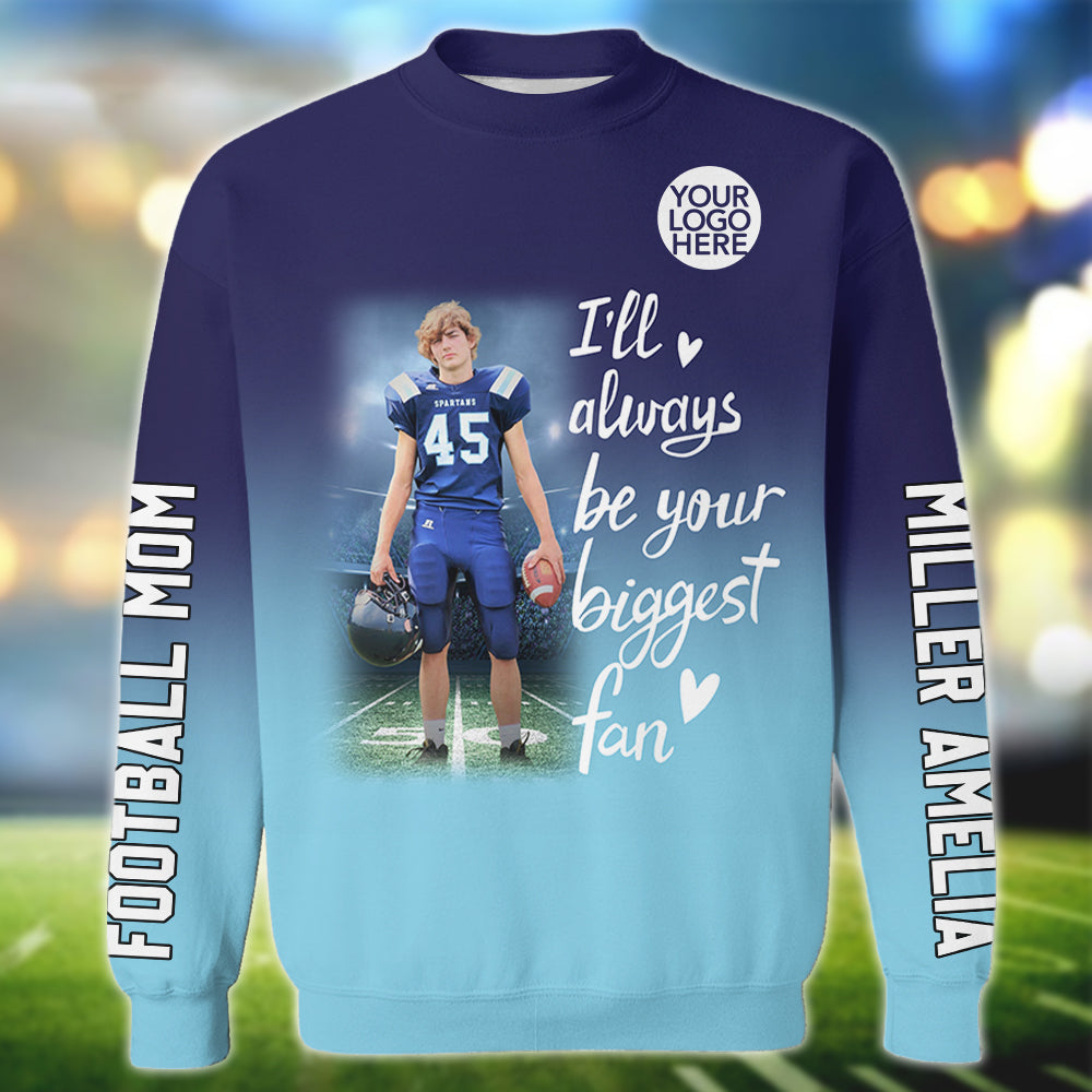 I Will Always Be Your Biggest Fan Personalized All Over Print Shirt For Football Mom Grandma Sport Family Na02