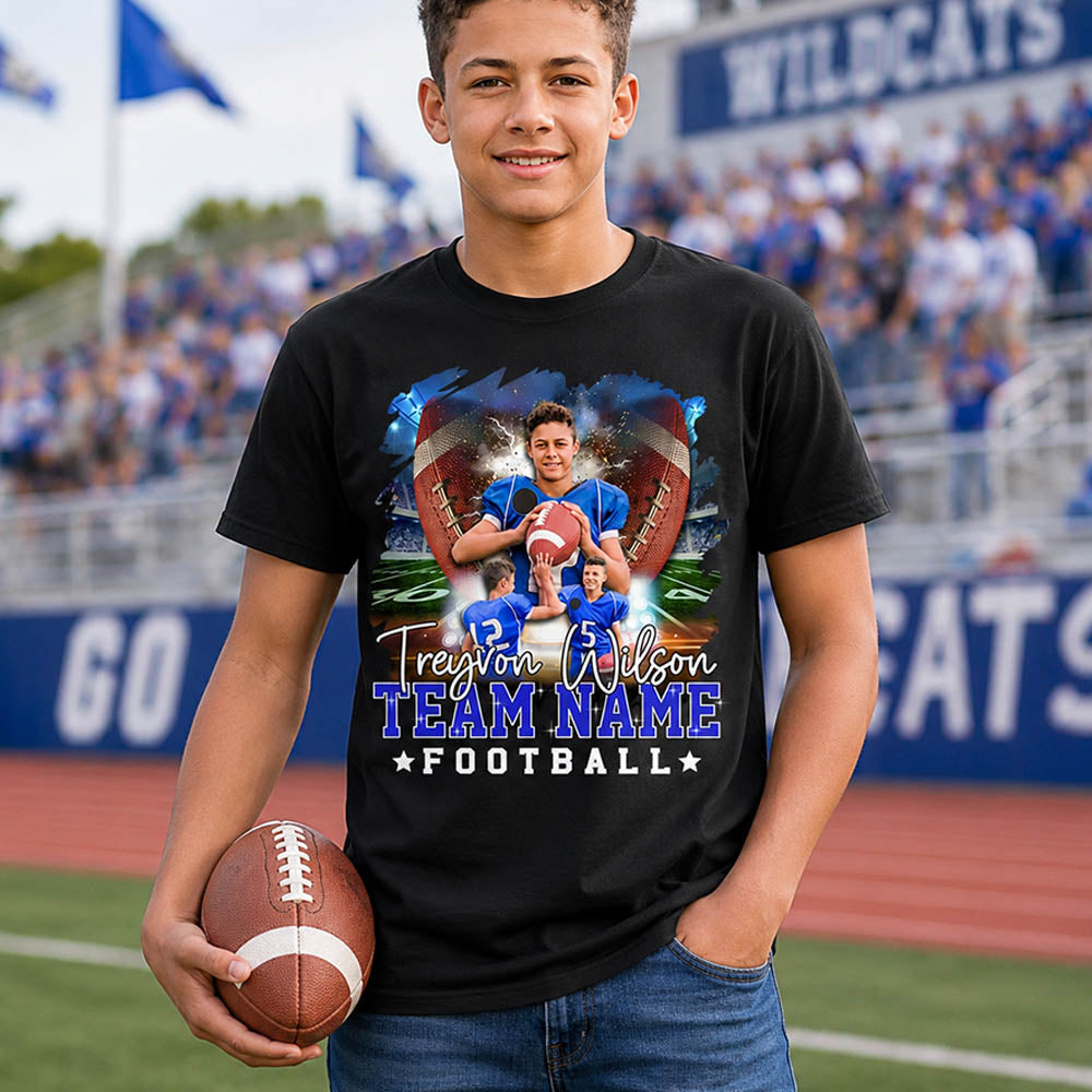 Personalized Name Number School Name Team Name American Football Player Shirt For Football Lover Football Son Mom K1702