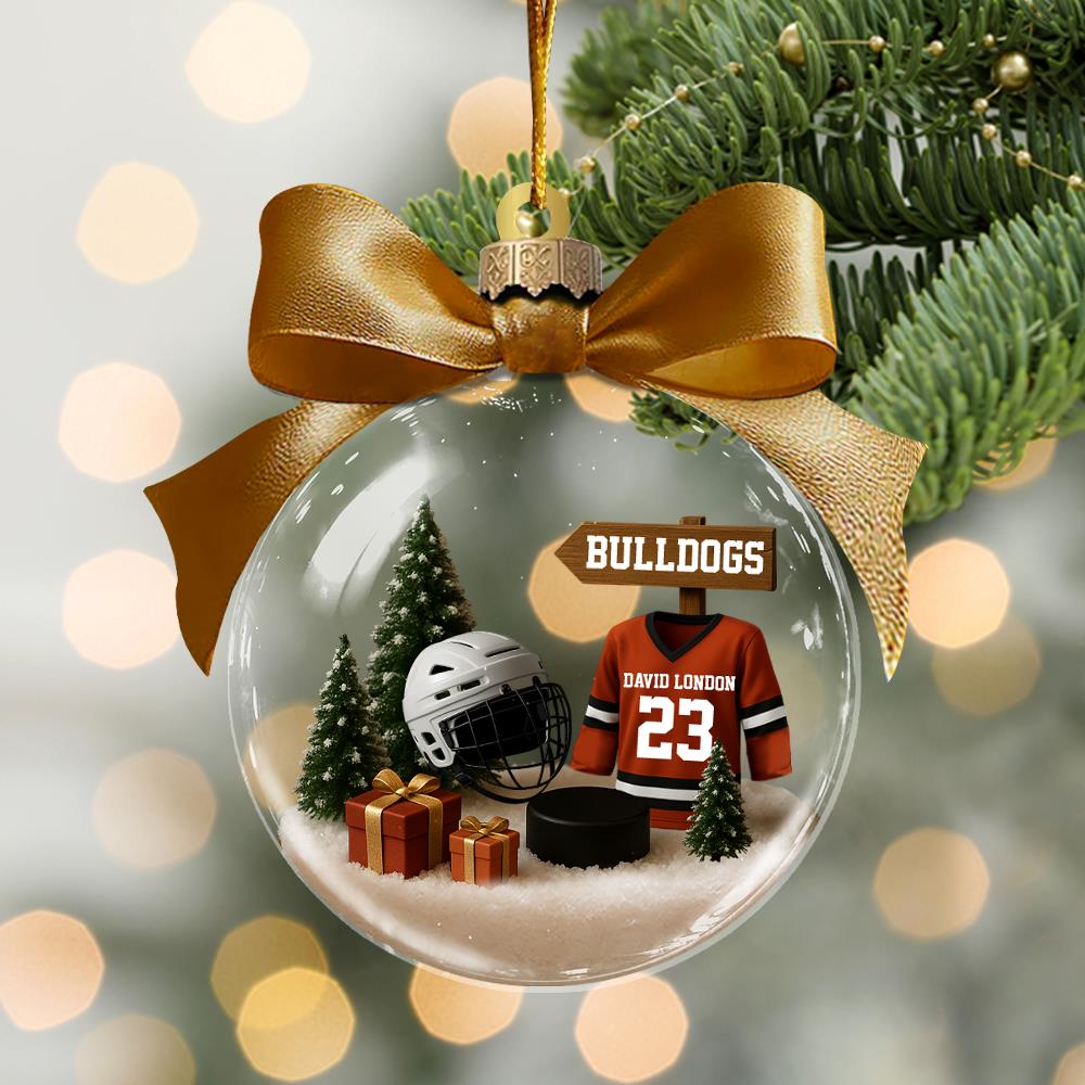 Personalized Hockey Transparent Ornament - Gift For Hockey Lovers T1807