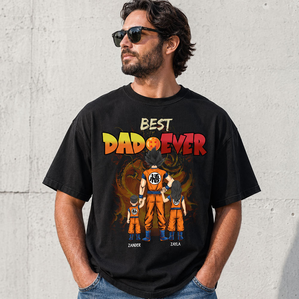 Personalized Best Dad Ever Shirt - Dragon Dad Custom Shirt Gift For Dad