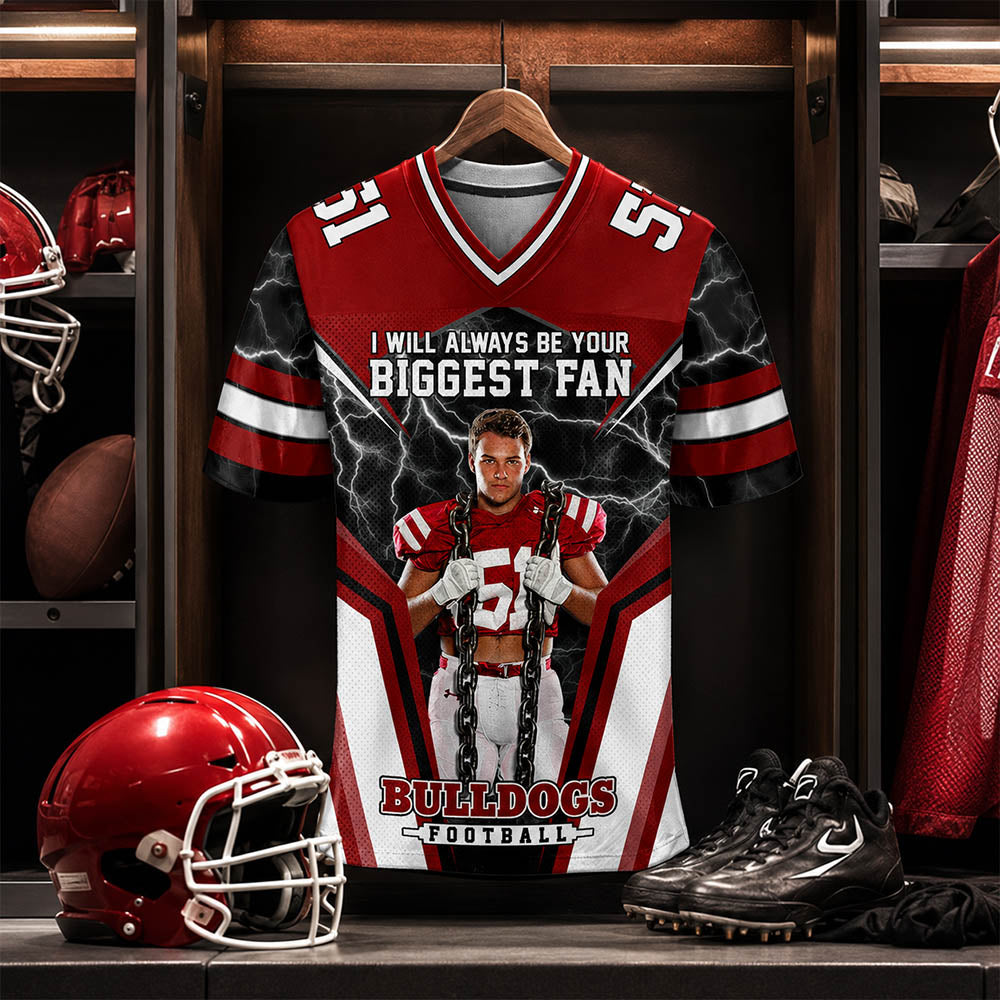 I Will Always Be Your Biggest Fan Personalized All Over Print Football Jersey For Football Mom Grandma Sport Family H2511