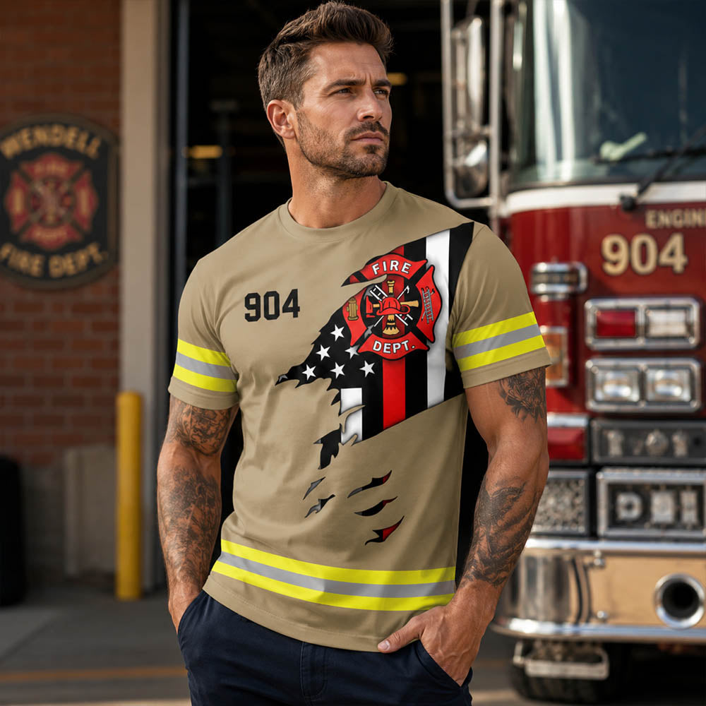 Firefighter Custom Uniform All Over Print Shirt Gift For Firemen H2511