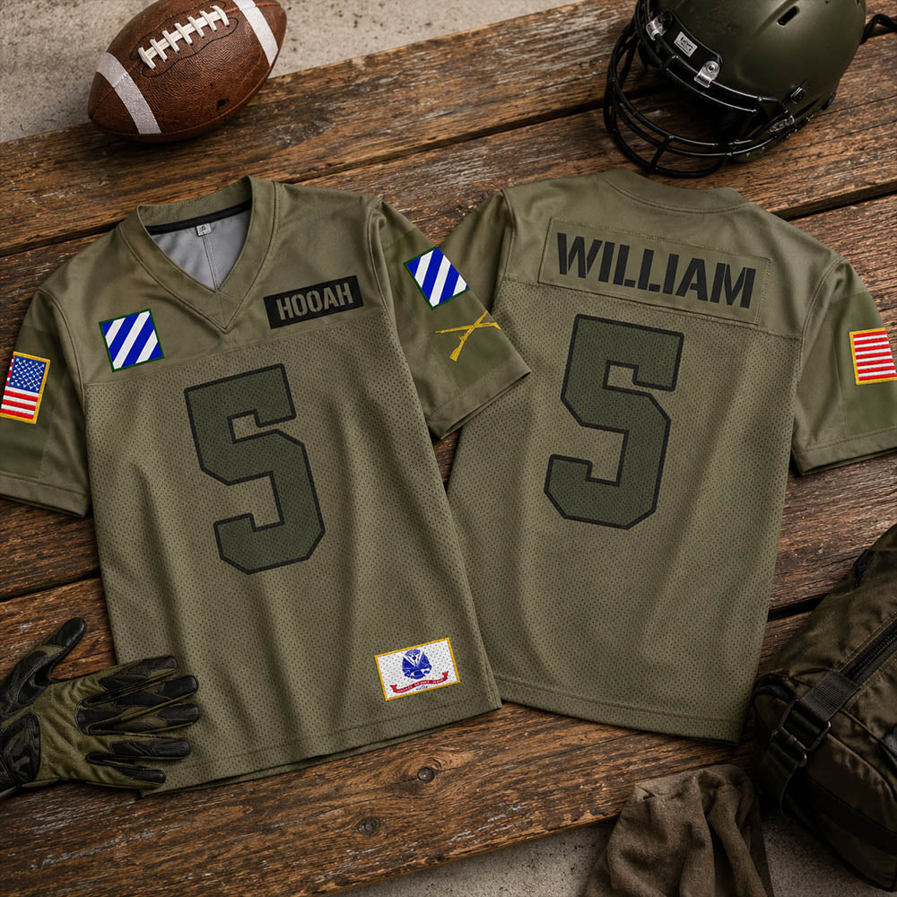 Personalized Jersey Football Military Shirt Gift For Veteran Soldier K1702