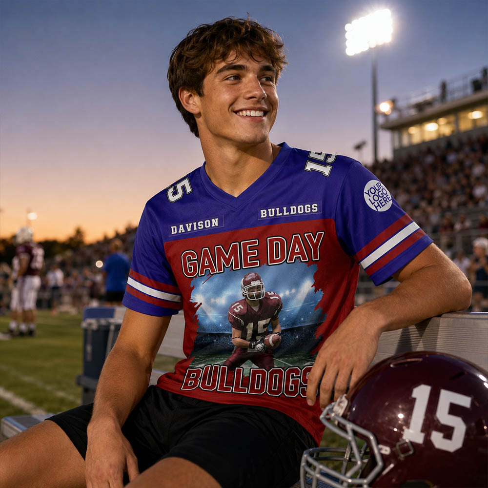 Custom Photo Football Game Day Football Jersey Gift For Football Lovers - Personalized Gift For Football Player