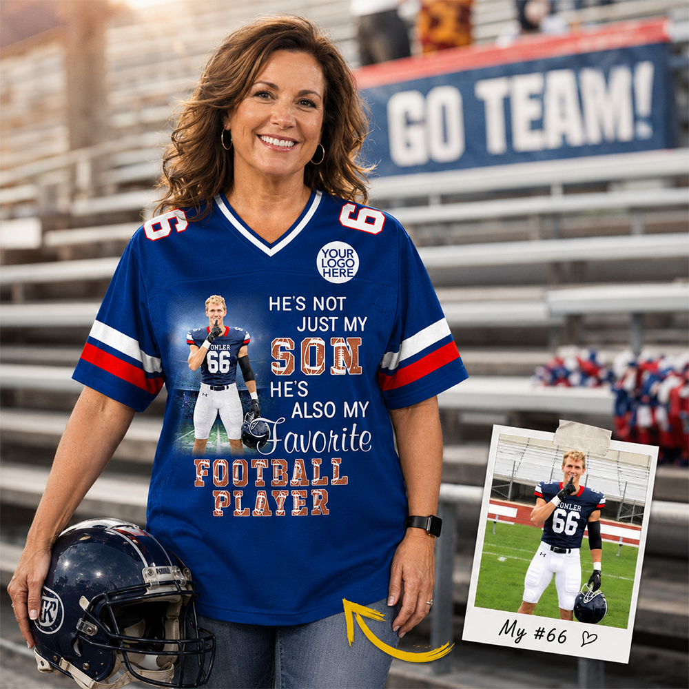 Custom Senior Mom 2027 Football Photo Shirt, Football Mom Shirt L0411