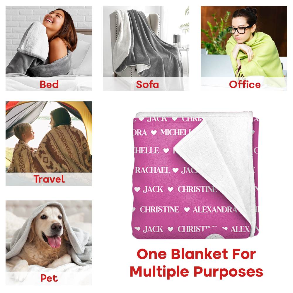 Gigi Blanket, Custom Name Blanket, Fleece, Sherpa Blanket, Personalized Family Name Blanket