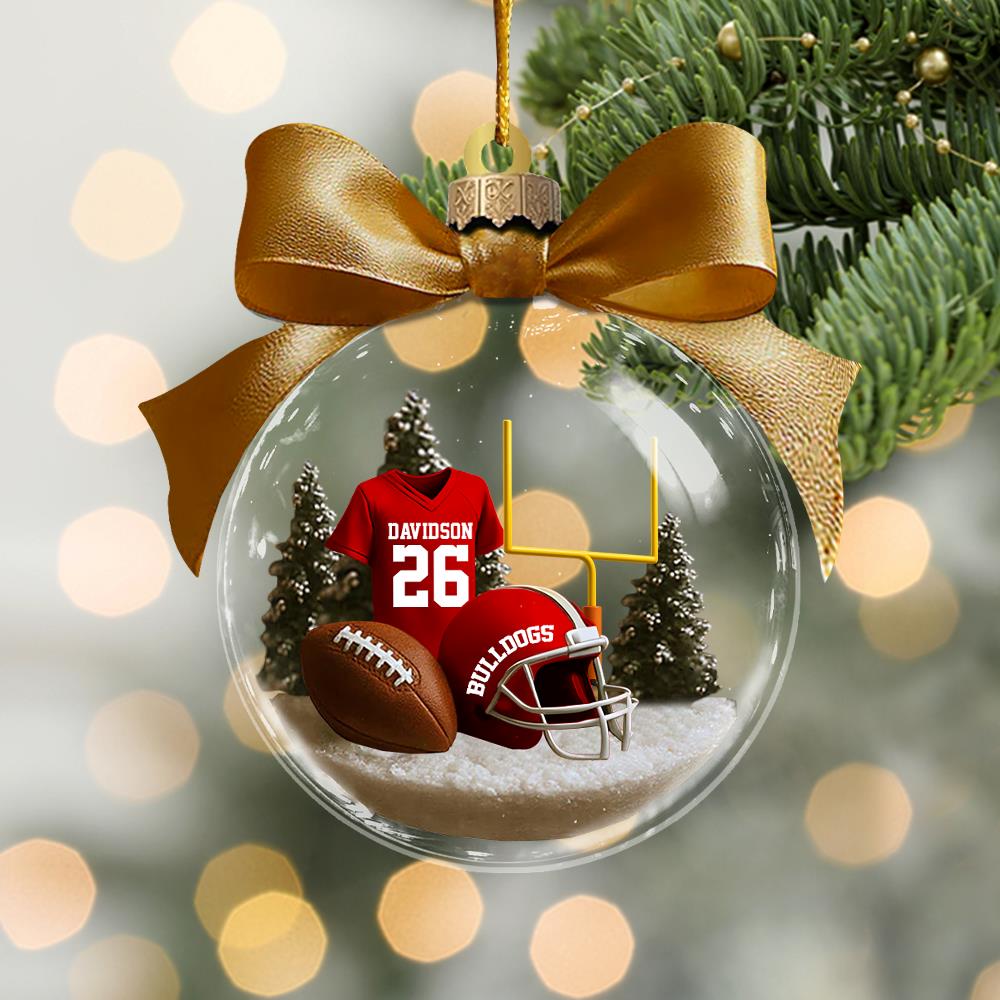 Football Season Is Coming - Personalized Football Transparent Flat Acrylic Ornament