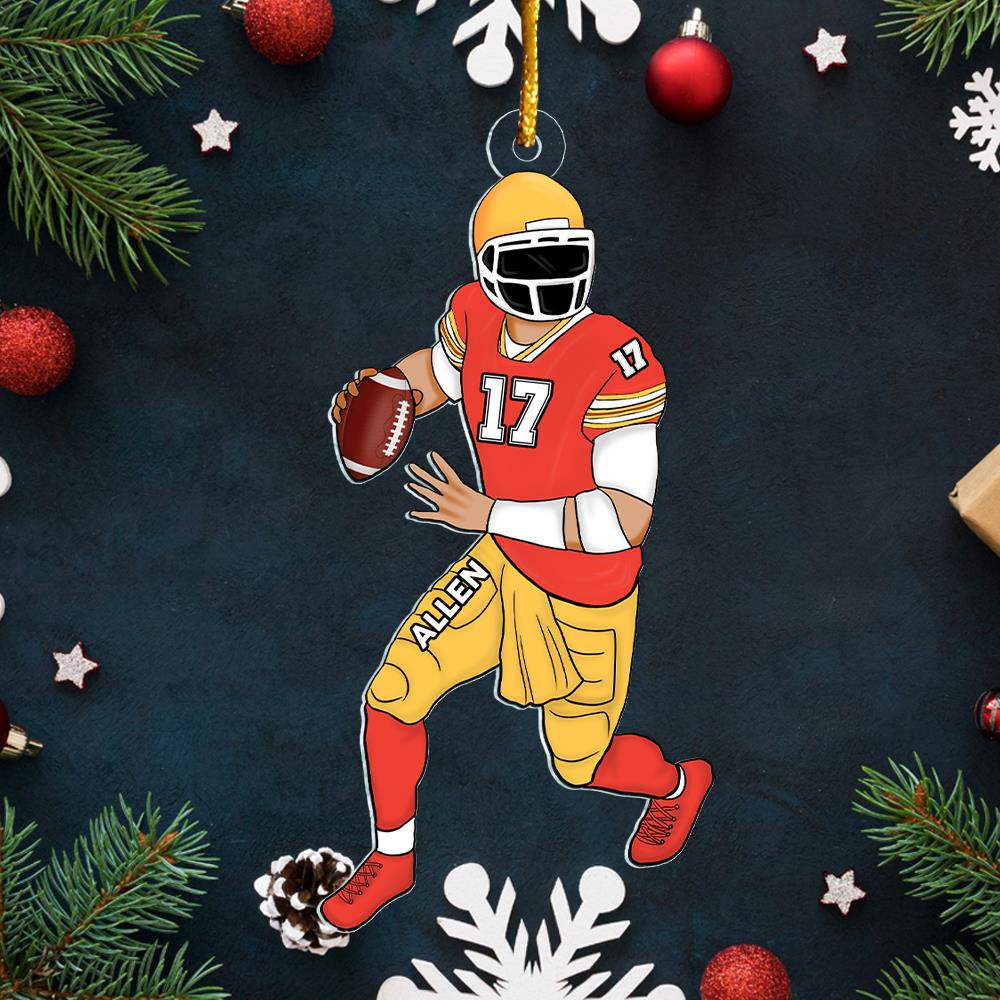 Luxury Ornament American Football Personalized Ornament Gift For Football Player Football Lovers