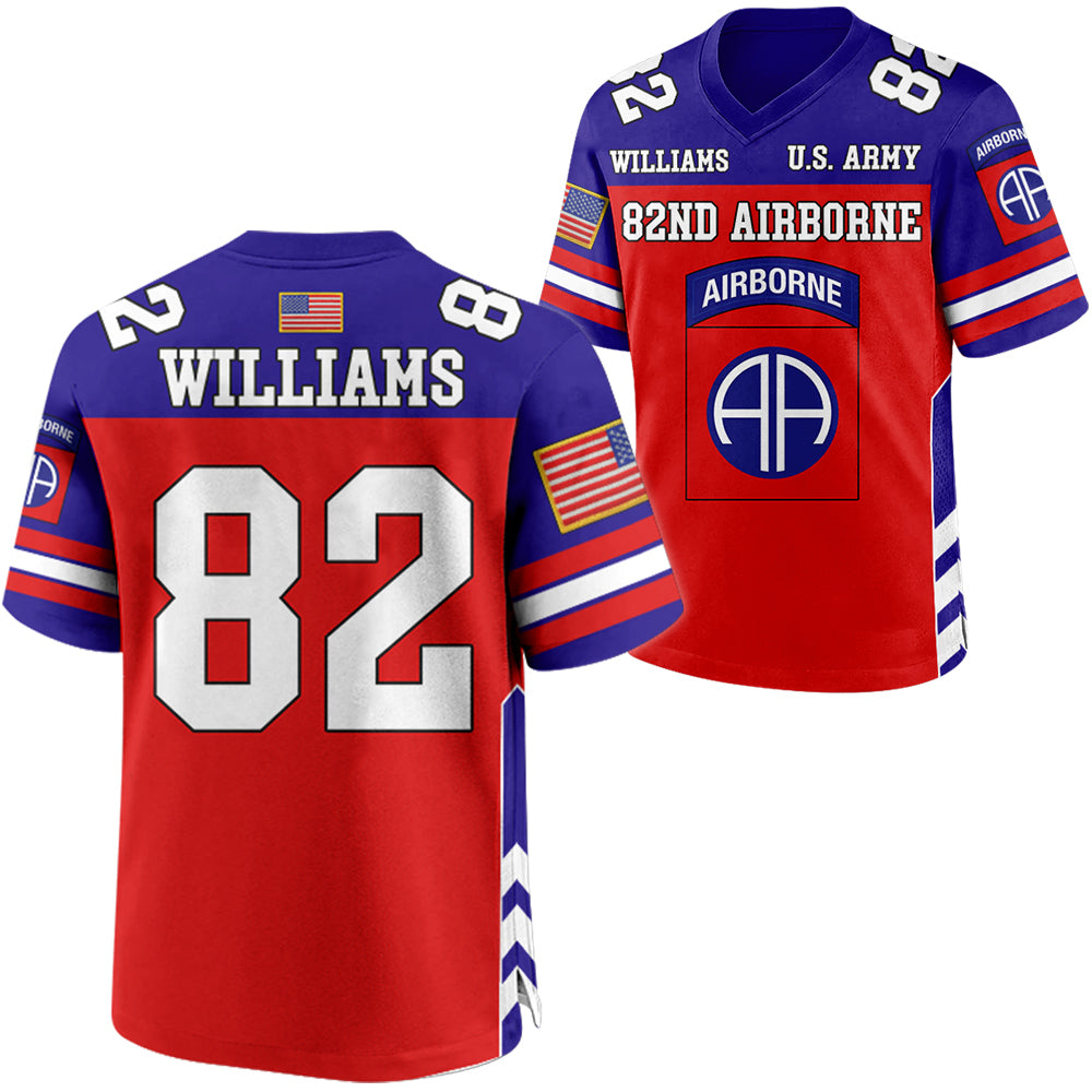 Custom Division All Branches Of Service Football Jersey Gift For Military Retirement Veteran Dad Grandpa H2511