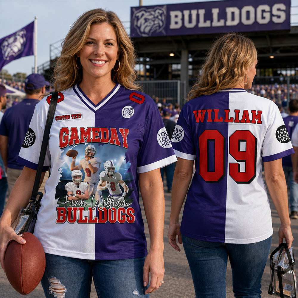 Football Game Day Personalized Jersey American Football Custom Photo Football Shirt Gift For Football Player K1702