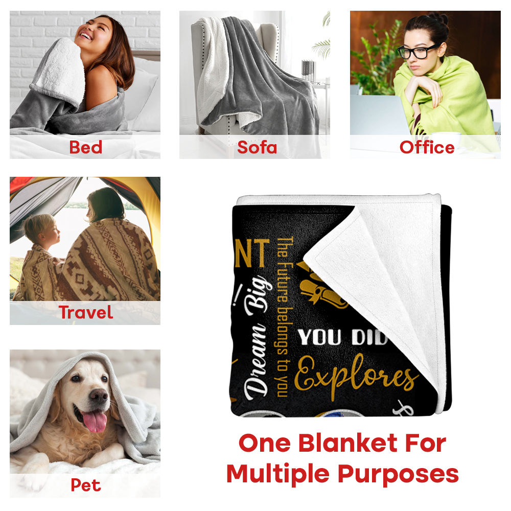 Personalized Graduation 2026 Photo Blanket Gift For College Grads - Graduation Class Of 2026 Gift K1702