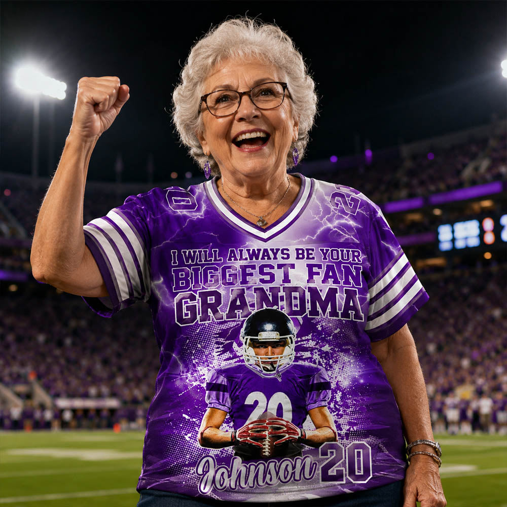 Personalized Football Jersey Game Day Gift For Football Lovers - Custom Photo Gift For Football Family H2511