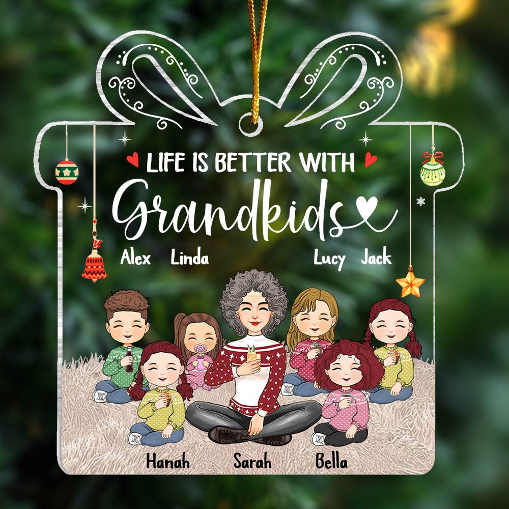 Life Is Better With Grandkids Personalized Acrylic Ornament
