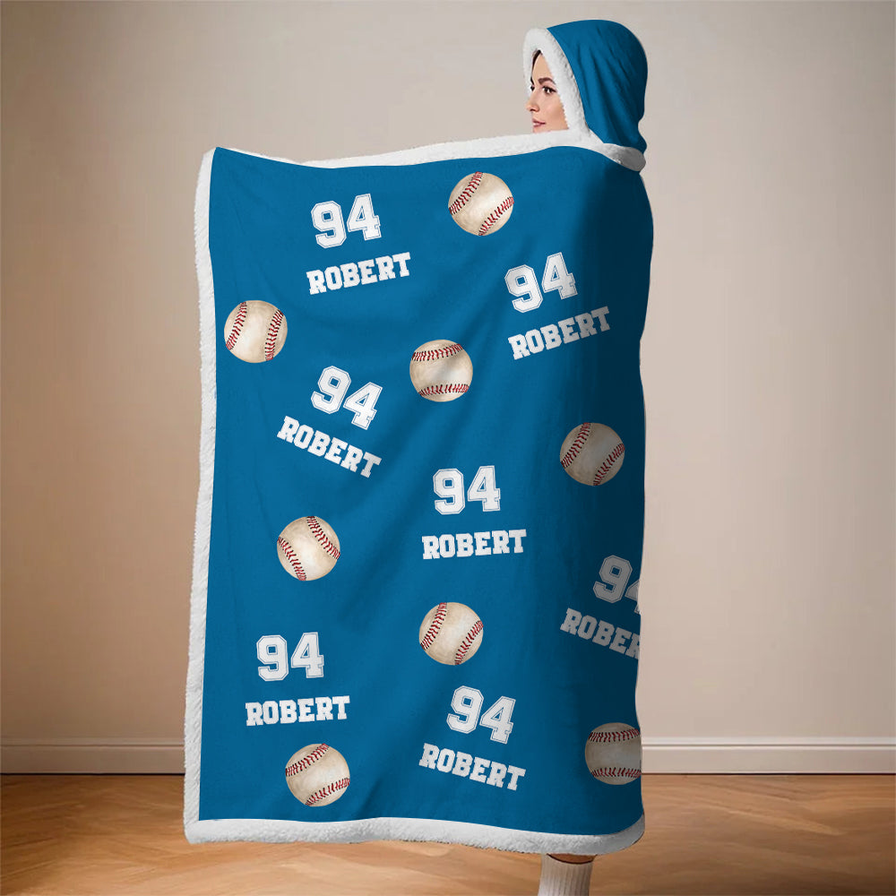 Personalized Baseball Wearable Blanket Hoodie For Sport Lovers, Sport Players Tu20