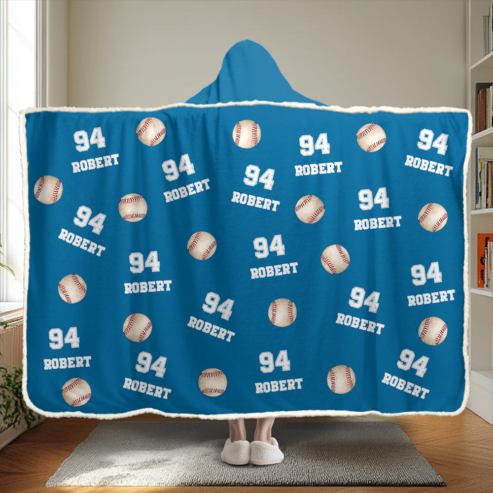 Personalized Baseball Wearable Blanket Hoodie For Sport Lovers, Sport Players Tu20