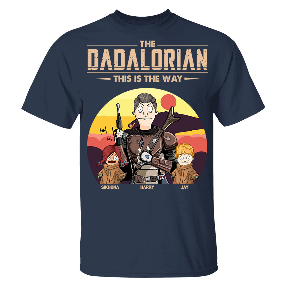 The Dadalorian This Is The Way - Tatooine Background With Kids Personalized Shirt Pt99