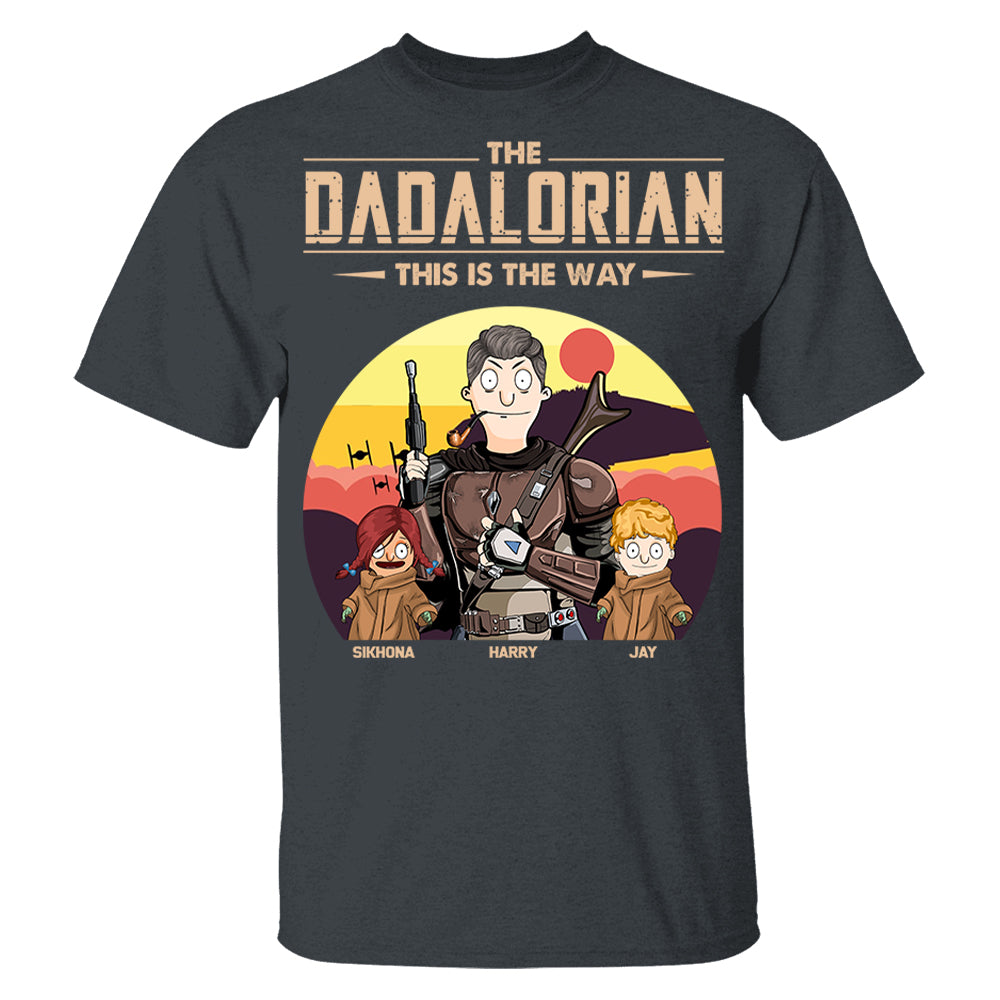 The Dadalorian This Is The Way - Tatooine Background With Kids Personalized Shirt Pt99