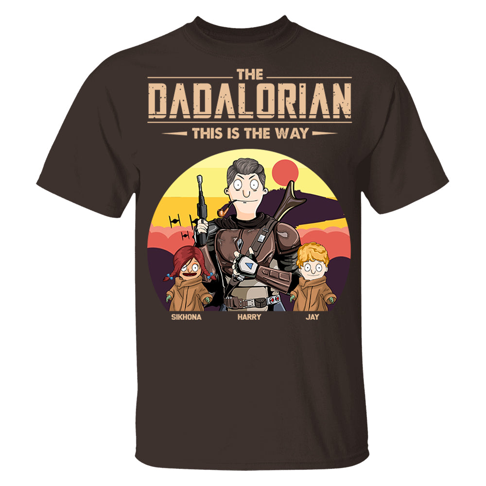 The Dadalorian This Is The Way - Tatooine Background With Kids Personalized Shirt Pt99