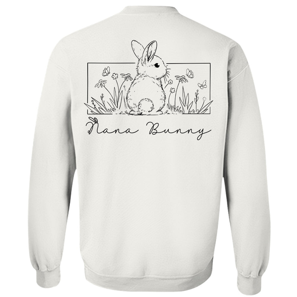 Personalized Floral Grandma Bunny Easter Sweatshirt, Spring Flowers Sweatshirt, Easter Sweatshirt, Gifts for Mother's Day, Happy Easter Day Tu20