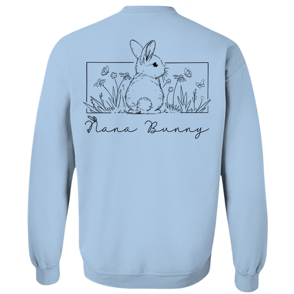 Personalized Floral Grandma Bunny Easter Sweatshirt, Spring Flowers Sweatshirt, Easter Sweatshirt, Gifts for Mother's Day, Happy Easter Day Tu20