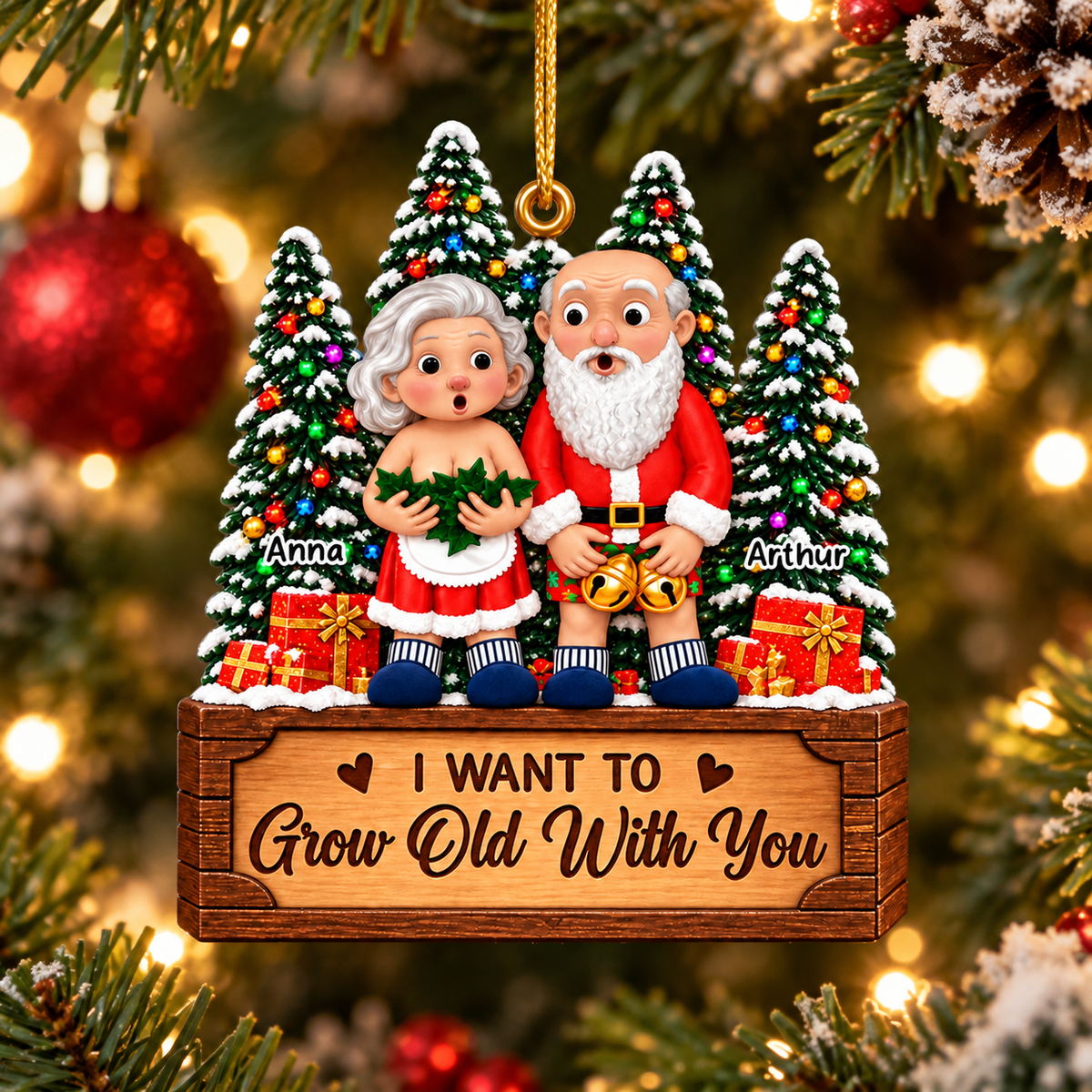 I Want To Grow Old With You - Personalized Couple Ornament Vr2 New VH01