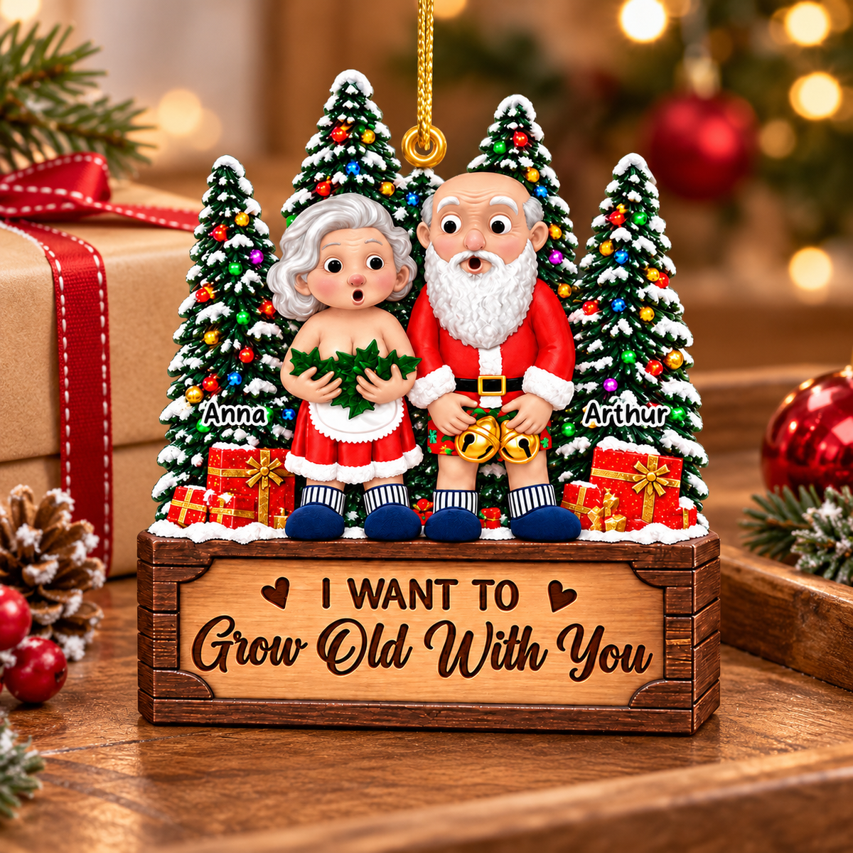 I Want To Grow Old With You - Personalized Couple Ornament Vr2 New VH01