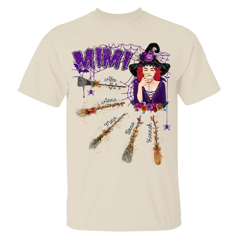 Personalized Halloween Shirt For Grandma - Custom Awesome Witch Grandma Kids NA04 Nh00