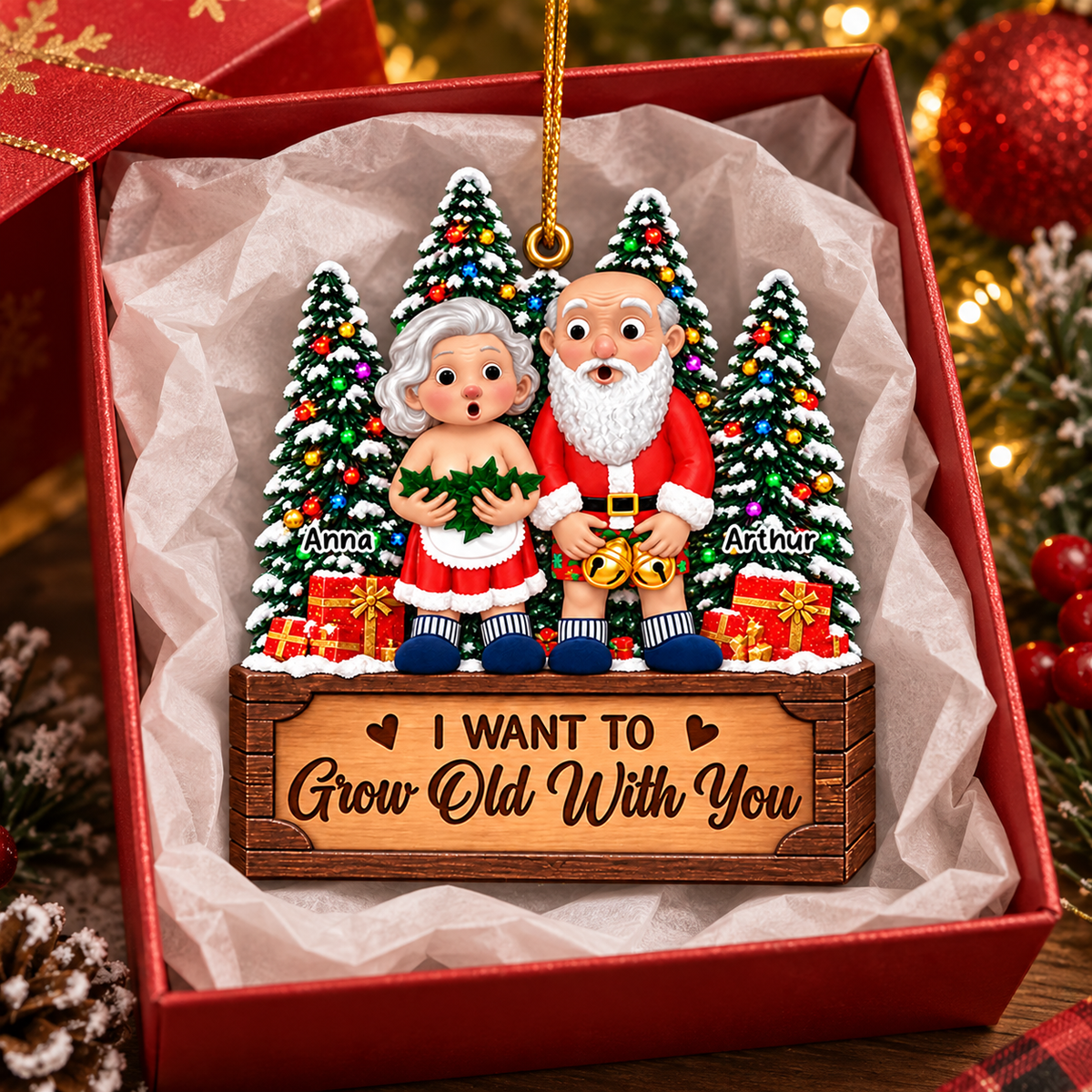 I Want To Grow Old With You - Personalized Couple Ornament Vr2 New VH01