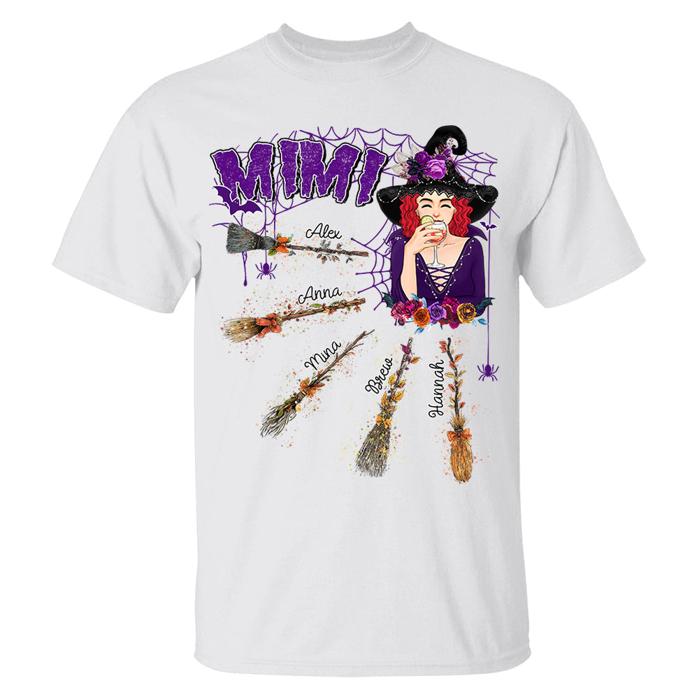 Personalized Halloween Shirt For Grandma - Custom Awesome Witch Grandma Kids NA04 Nh00