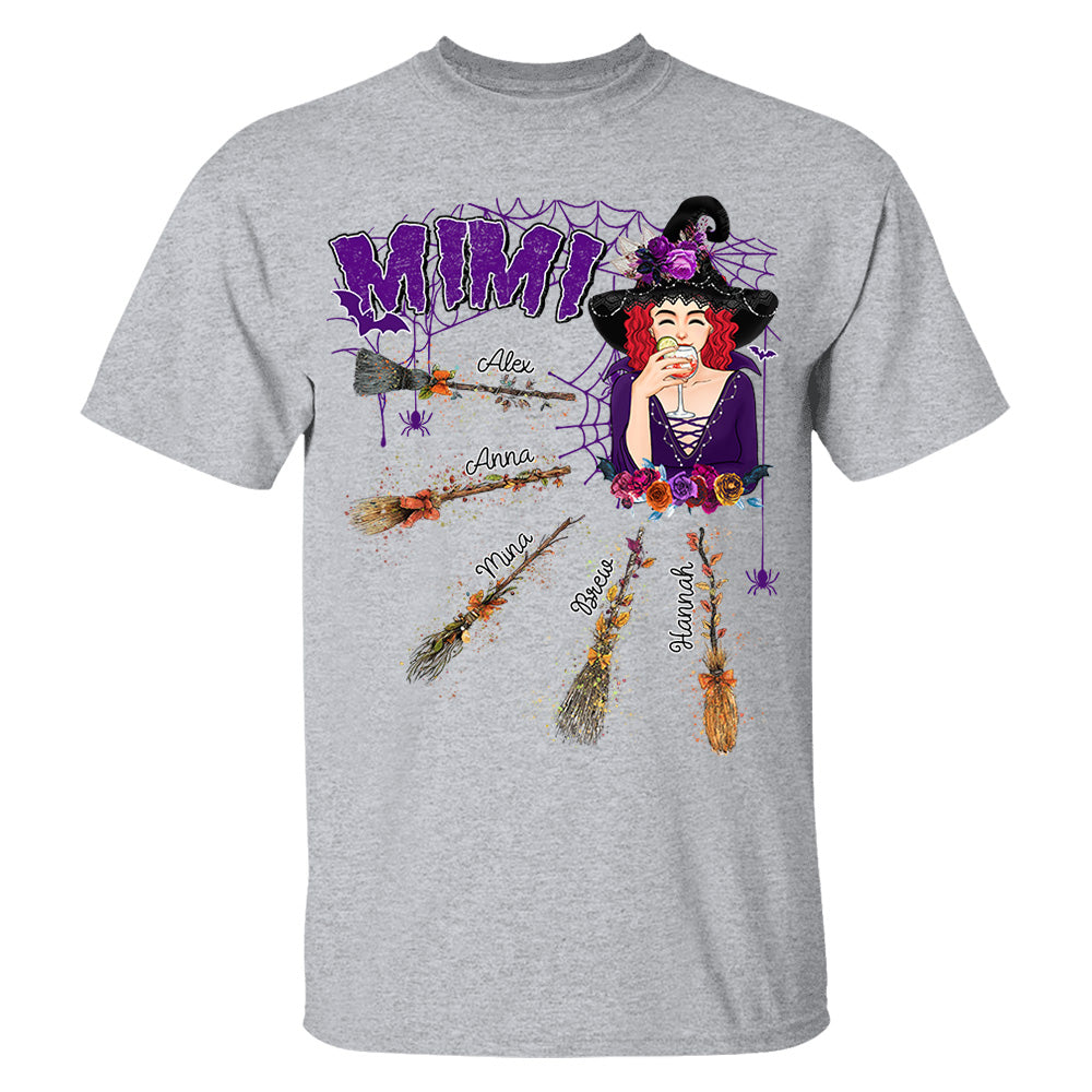 Personalized Halloween Shirt For Grandma - Custom Awesome Witch Grandma Kids NA04 Nh00