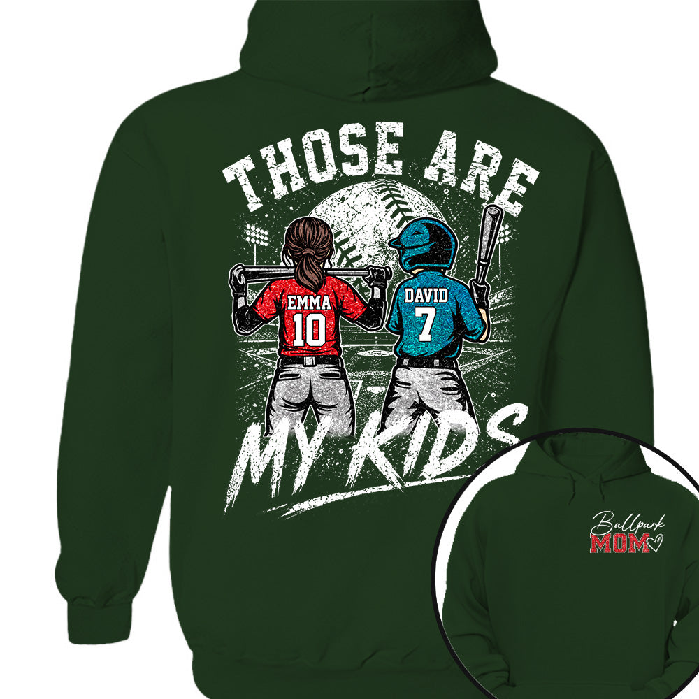 Personalized Baseball Softball Mom Ballpark Mom Shirt Those Are My Kids Sweatshirt Gift For Sport Family Na02 Nh00