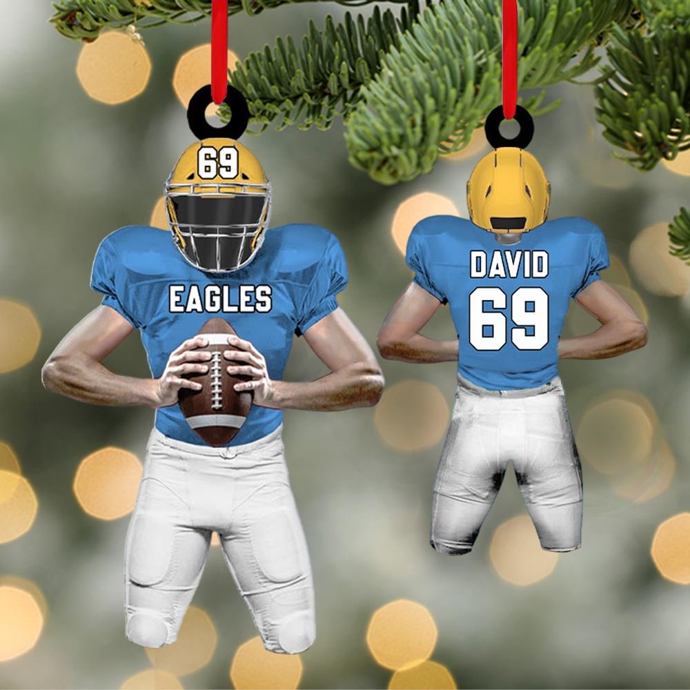 American Football Player Personalized Ornament For Football Lovers - Custom Gift For Football Player New