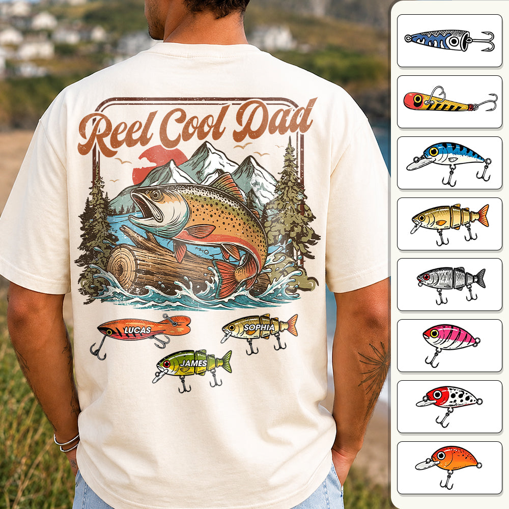 Personalized Reel Cool Dad Shirt, Father's Day Shirt, Father's Day gift for Him, Gift for Husband, Vintage Retro Fishing Shirt for Men Hv01