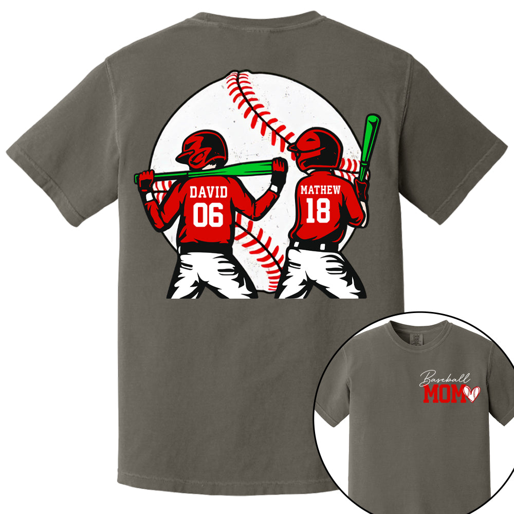 Personalized Baseball Mom Sweatshirt, Baseball Name Shirt, Baseball Number Tee, Gameday Cheer Mom Shirt, Baseball Gift for Mom Dad  Hv01