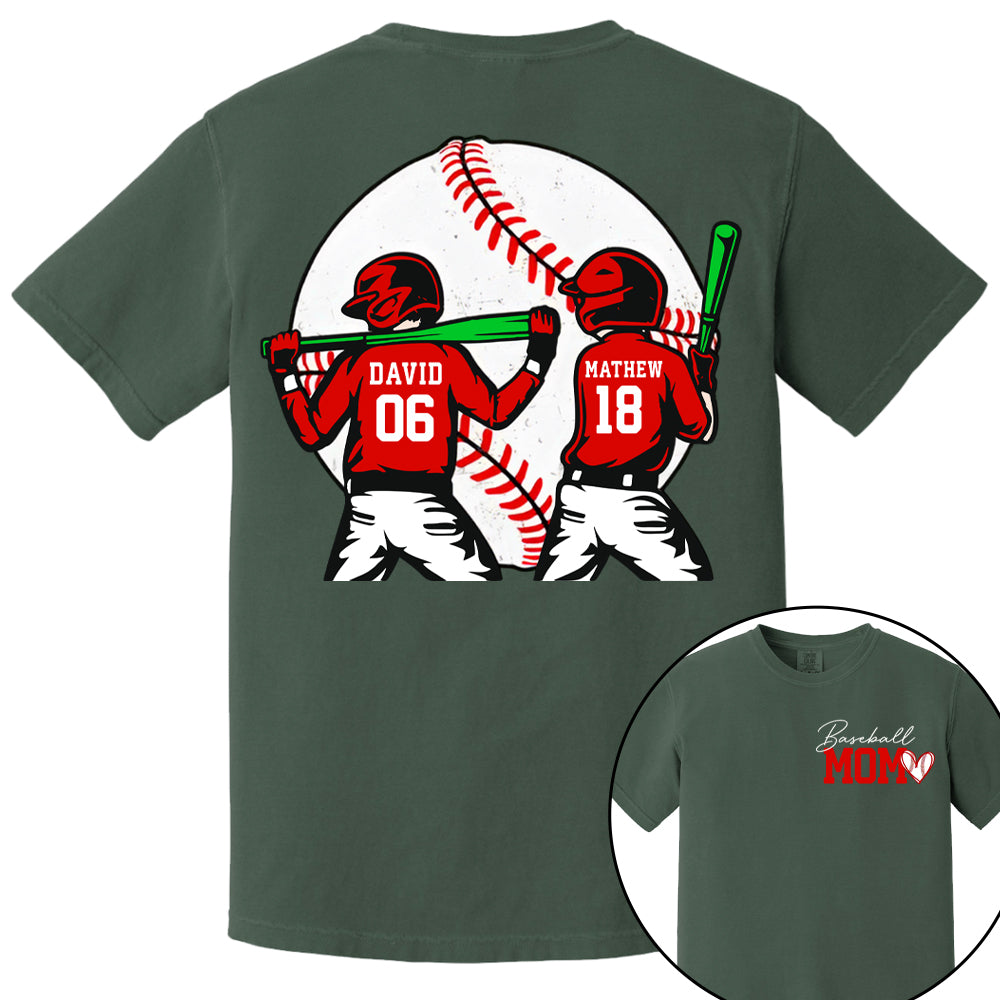 Personalized Baseball Mom Sweatshirt, Baseball Name Shirt, Baseball Number Tee, Gameday Cheer Mom Shirt, Baseball Gift for Mom Dad  Hv01