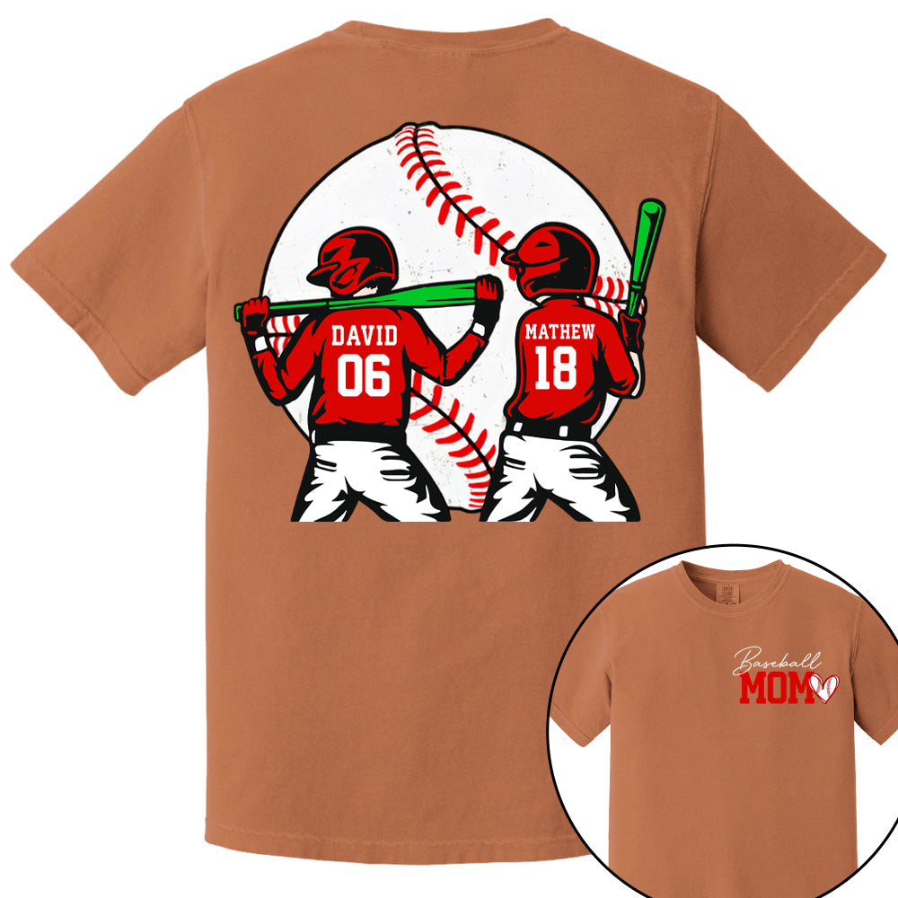 Personalized Baseball Mom Sweatshirt, Baseball Name Shirt, Baseball Number Tee, Gameday Cheer Mom Shirt, Baseball Gift for Mom Dad  Hv01