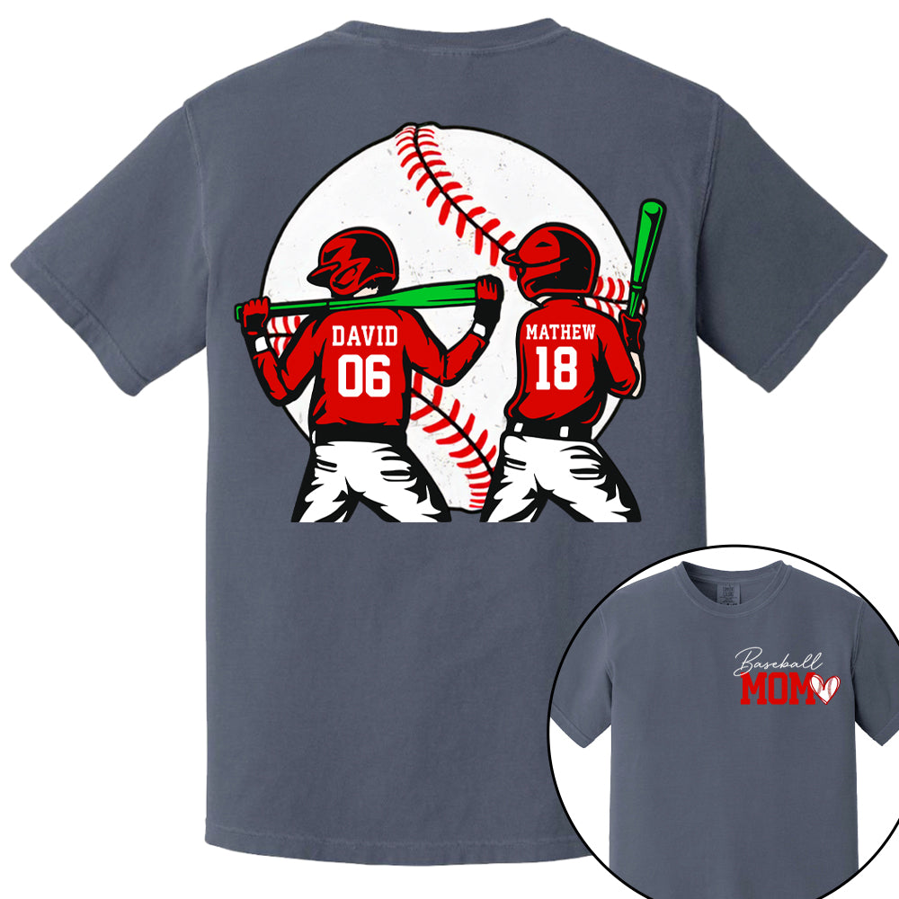 Personalized Baseball Mom Sweatshirt, Baseball Name Shirt, Baseball Number Tee, Gameday Cheer Mom Shirt, Baseball Gift for Mom Dad  Hv01
