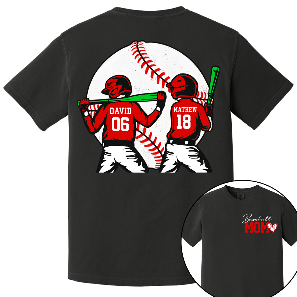 Personalized Baseball Mom Sweatshirt, Baseball Name Shirt, Baseball Number Tee, Gameday Cheer Mom Shirt, Baseball Gift for Mom Dad  Hv01