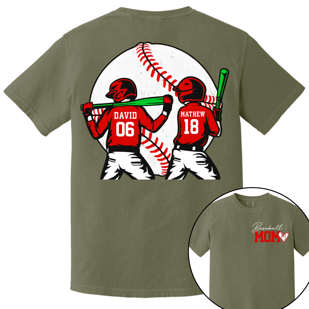 Personalized Baseball Mom Sweatshirt, Baseball Name Shirt, Baseball Number Tee, Gameday Cheer Mom Shirt, Baseball Gift for Mom Dad  Hv01
