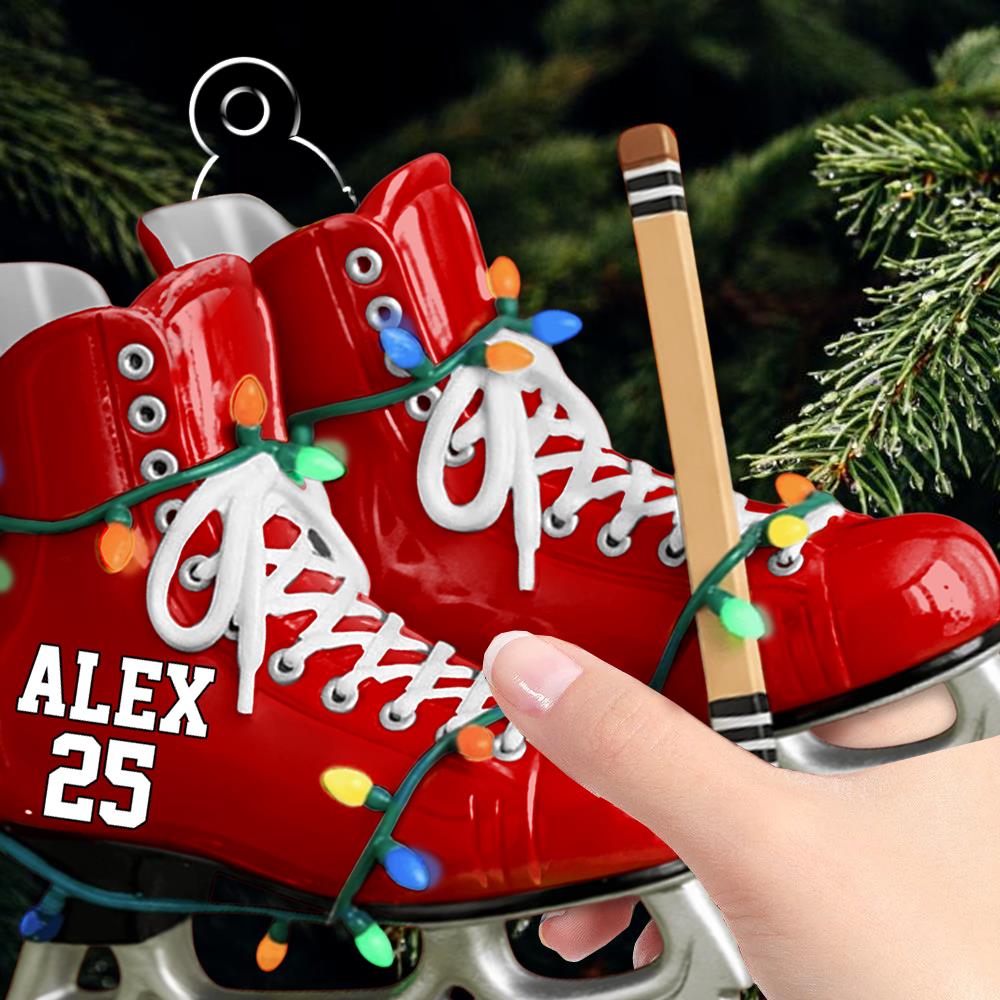 Ice Hockey Skates Ornament - Personalized Gifts For Ice Hockey Lovers Nh00
