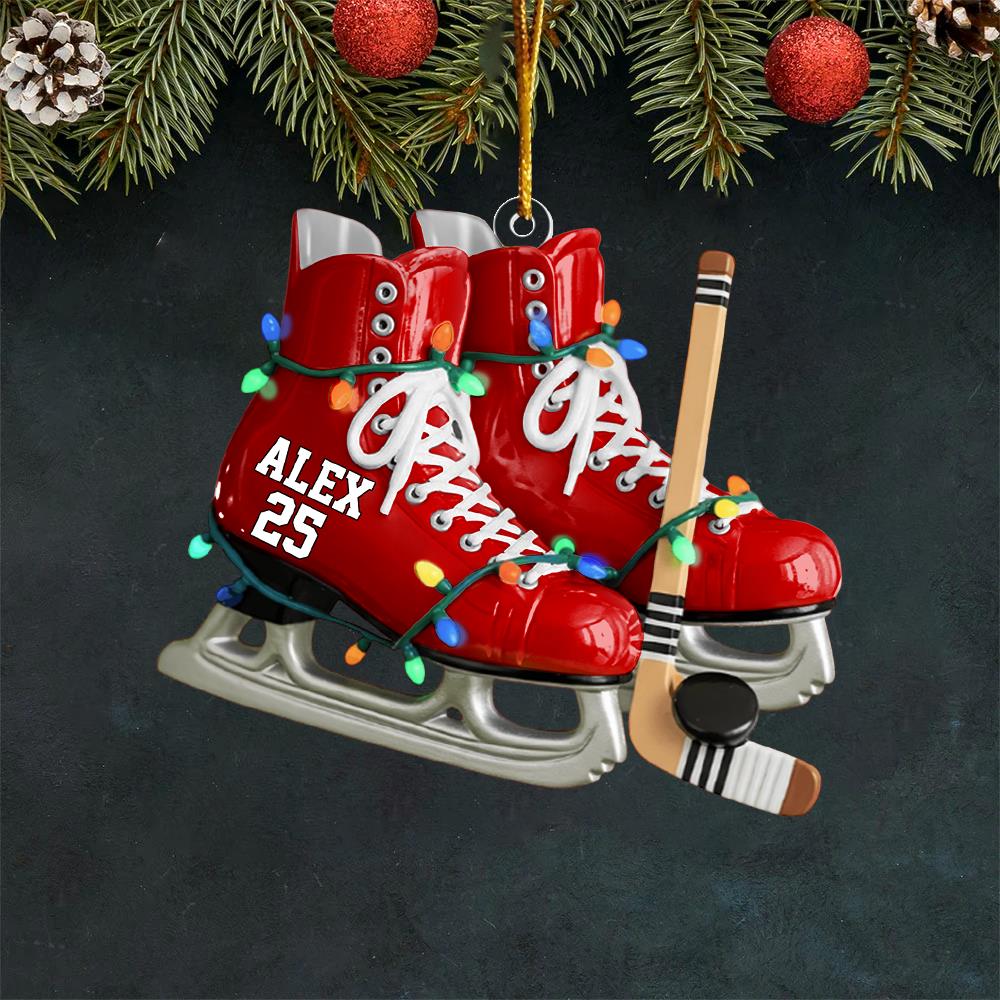 Ice Hockey Skates Ornament - Personalized Gifts For Ice Hockey Lovers Nh00