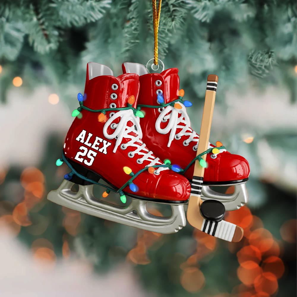 Ice Hockey Skates Ornament - Personalized Gifts For Ice Hockey Lovers Nh00