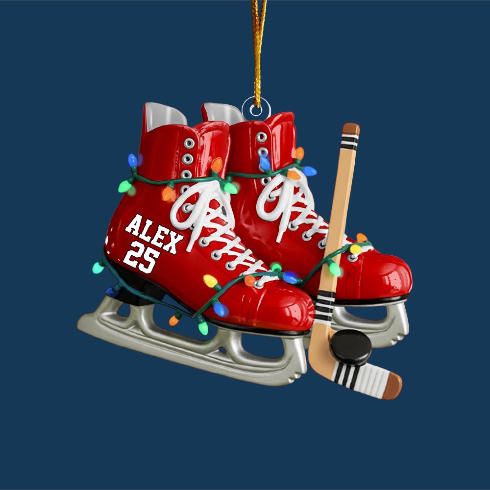 Ice Hockey Skates Ornament - Personalized Gifts For Ice Hockey Lovers Nh00