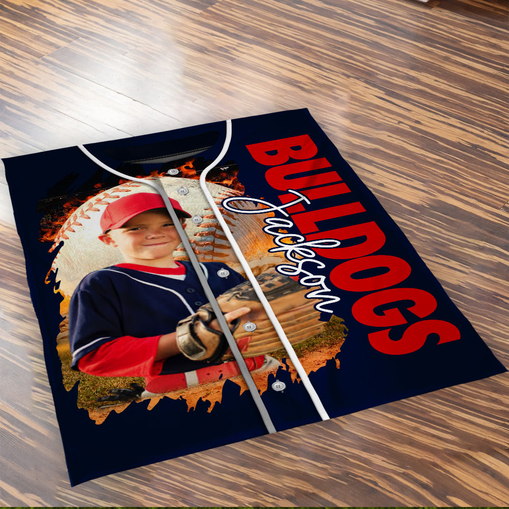 Custom Photo Baseball Jersey Blankets For Baseball Family Game Day Blankets A2110 Do99