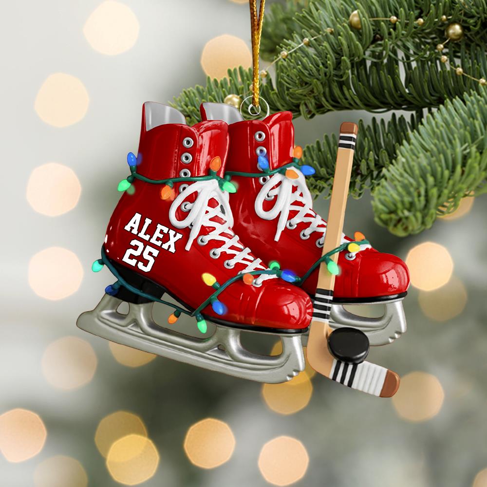 Ice Hockey Skates Ornament - Personalized Gifts For Ice Hockey Lovers Nh00