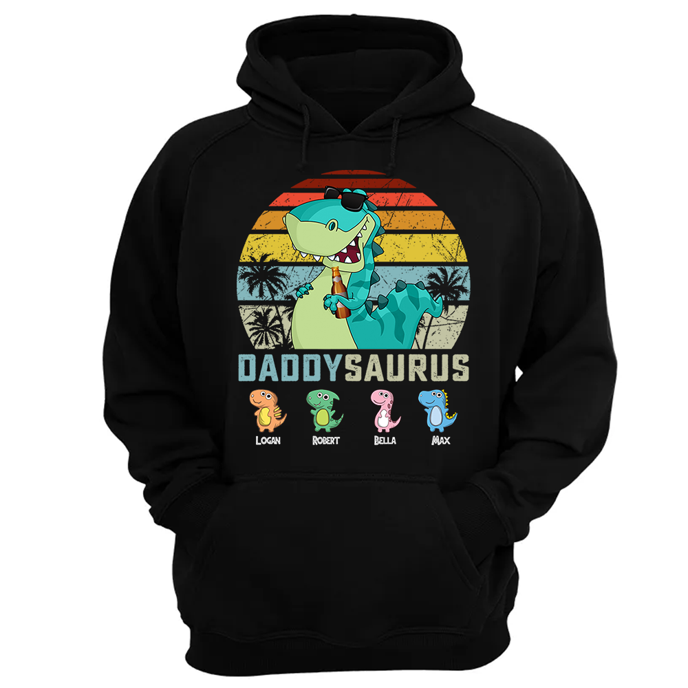 Personalized Papasaurus Shirt, Custom Dad Shirt with Kids Name, Father's Day Gift- M2204