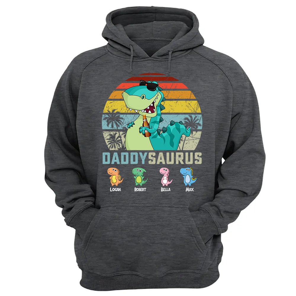 Personalized Papasaurus Shirt, Custom Dad Shirt with Kids Name, Father's Day Gift- M2204