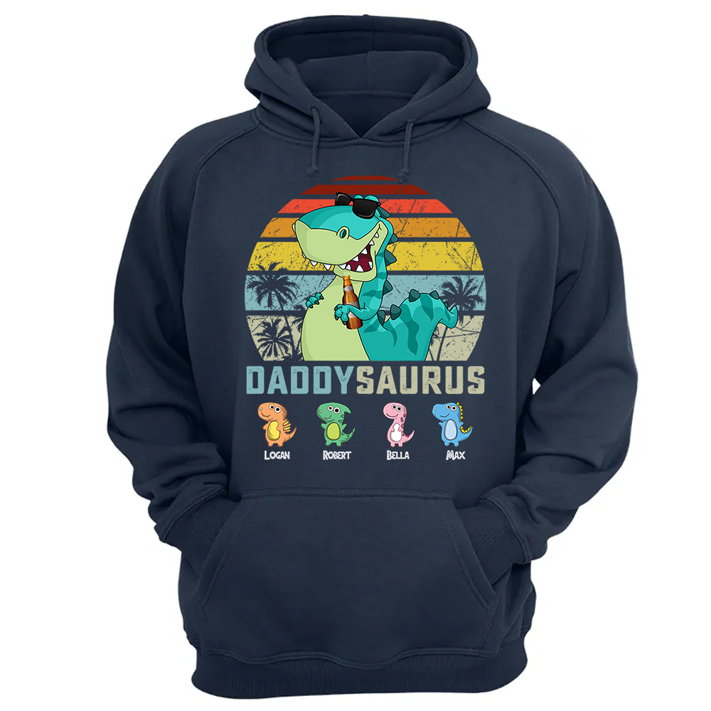 Personalized Papasaurus Shirt, Custom Dad Shirt with Kids Name, Father's Day Gift- M2204