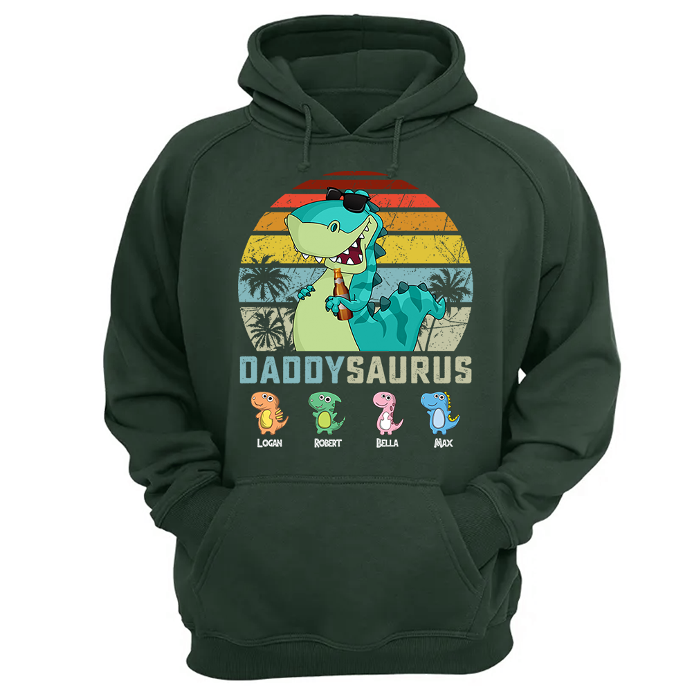 Personalized Papasaurus Shirt, Custom Dad Shirt with Kids Name, Father's Day Gift- M2204