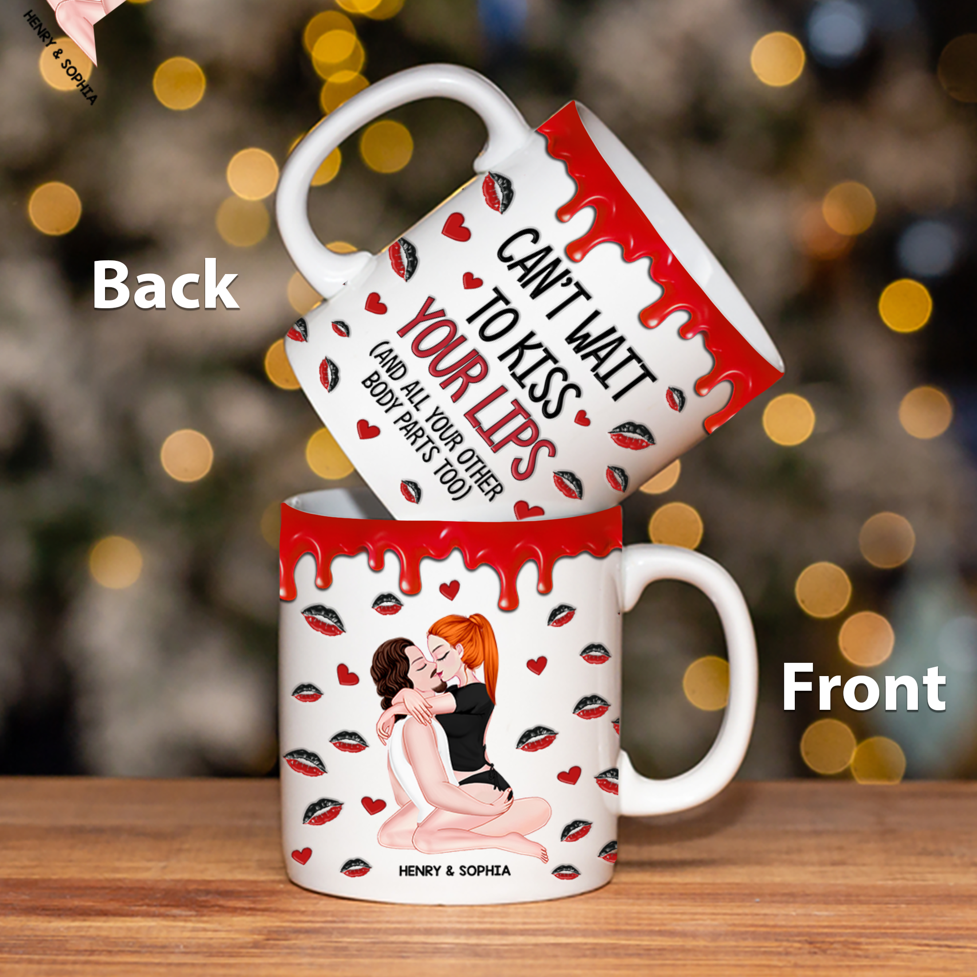 I Can't Wait To Kiss Your Lips - Couple Personalized Custom 3D Inflated Effect Printed Mug - Christmas Gift For Husband Wife, Anniversary Couple Pa00